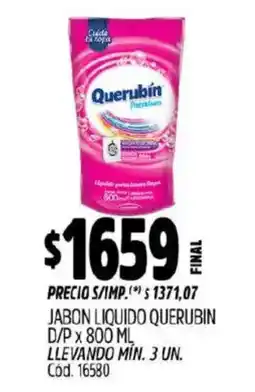 Supermercados Yaguar Querubin jabon liquido oferta