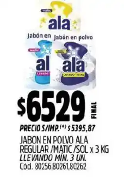 Supermercados Yaguar Ala jabon en polvo oferta