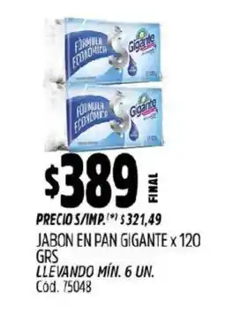 Supermercados Yaguar Gigante jabon en pan oferta