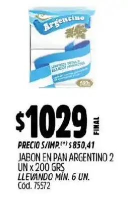 Supermercados Yaguar Argentino jabon en pan oferta