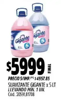 Supermercados Yaguar Gigante suavizante oferta
