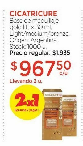 Farmacity Base líquida de maquillaje cicatricure gold lift ligth x 30 ml oferta