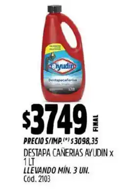 Supermercados Yaguar Ayudin destapa cañerias oferta