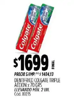 Supermercados Yaguar Colgate triple accion dentifrico oferta