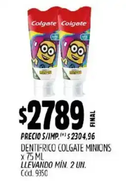 Supermercados Yaguar Colgate minions dentifrico oferta