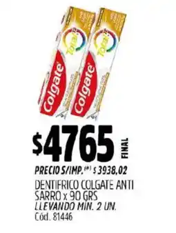 Supermercados Yaguar Colgate anti-sarro dentifrico oferta
