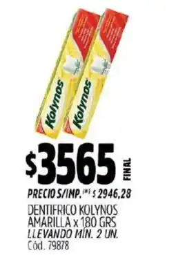 Supermercados Yaguar Kolynos dentifrico oferta