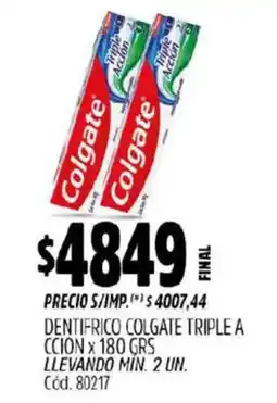 Supermercados Yaguar Colgate triple accion oferta