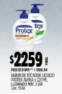 Supermercados Yaguar Protex jabon de tocador liquido oferta