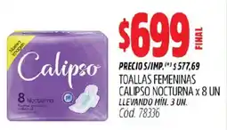 Supermercados Yaguar Calipso nocturna toallas femeninas oferta