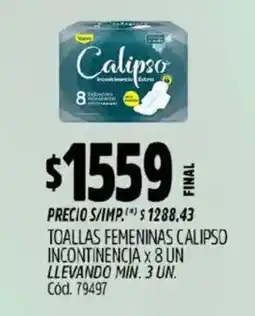 Supermercados Yaguar Calipso incontinencia toallas femeninas oferta