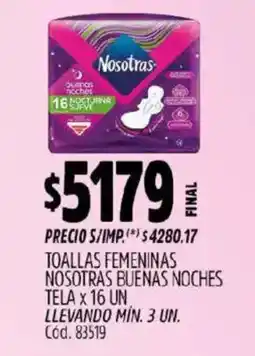 Supermercados Yaguar Nosotras buenas noches tela oferta