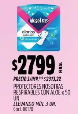 Supermercados Yaguar Nosotras protectores oferta