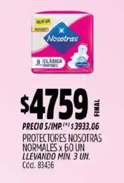 Supermercados Yaguar Nosotras protectores oferta