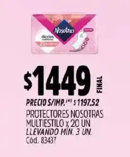 Supermercados Yaguar Nosotras multiestilo protectores oferta