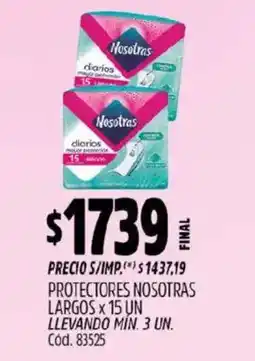 Supermercados Yaguar Nosotras largo protectores oferta