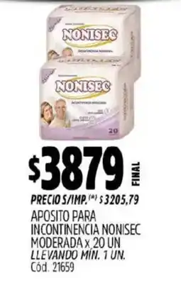 Supermercados Yaguar Nonisec aposito para incontinencia oferta