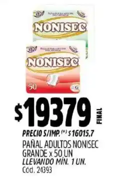 Supermercados Yaguar Nonisec pañal adultos grande oferta
