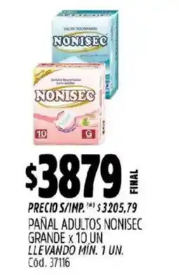 Supermercados Yaguar Nonisec pañal adultos grande oferta