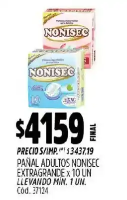 Supermercados Yaguar Nonisec pañal adultos extra grande oferta