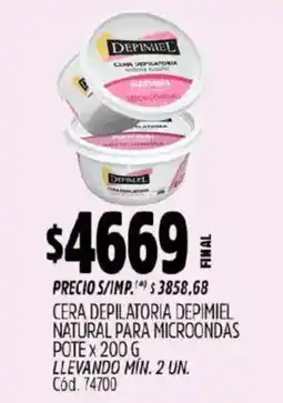 Supermercados Yaguar Depimel natural para microondas pote oferta