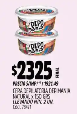 Supermercados Yaguar Depimania natural cera depilatoria oferta