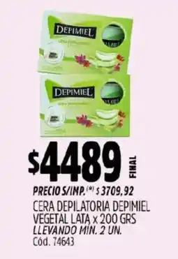 Supermercados Yaguar Depimiel vegetal cera depilatoria oferta