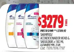 Supermercados Yaguar Head & Shoulders shampoo/acon oferta