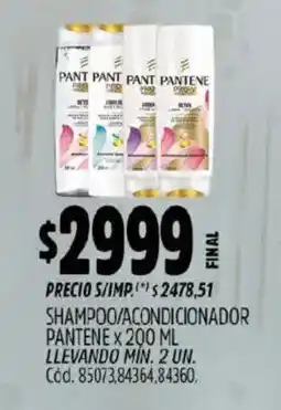 Supermercados Yaguar Pantene shampoo/acon oferta