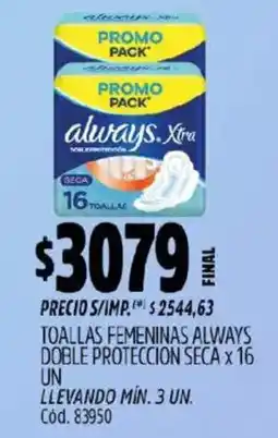 Supermercados Yaguar Always toallas femeninas seca oferta