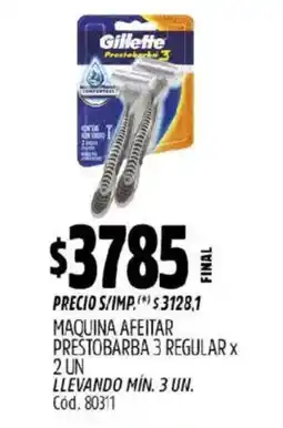 Supermercados Yaguar Gillette Prestobarba 3 regular oferta
