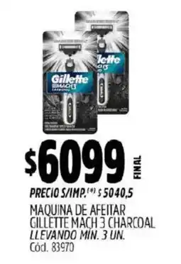 Supermercados Yaguar Gillette Mach 3 charcoal oferta