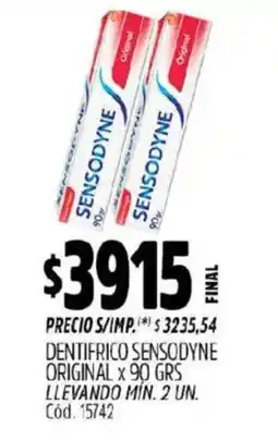 Supermercados Yaguar Sensodyne original dentifrico oferta