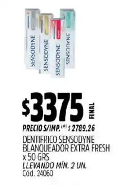 Supermercados Yaguar Sensodyne blanqueador extra fresh oferta