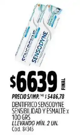 Supermercados Yaguar Sensodyne sensibilidad y esmalte oferta