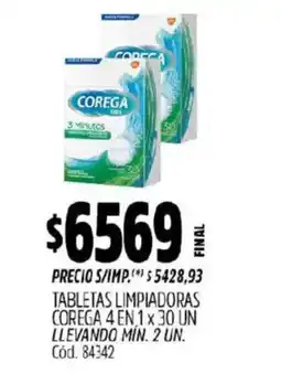 Supermercados Yaguar Corega tabletas limpiadores oferta