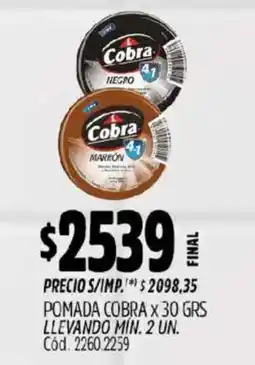 Supermercados Yaguar Cobra pomada oferta