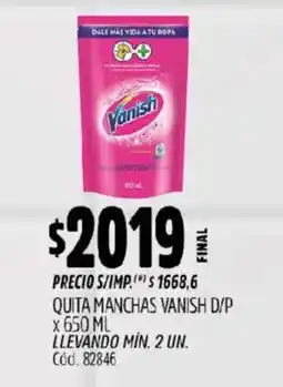 Supermercados Yaguar Vanish quita manchas oferta