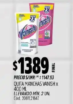 Supermercados Yaguar Vanish quita manchas oferta