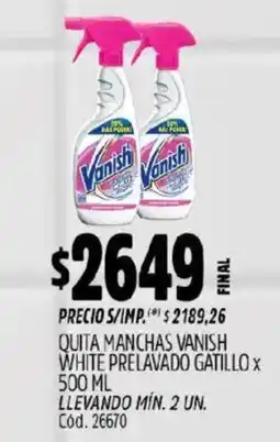 Supermercados Yaguar Vanish White quita manchas oferta