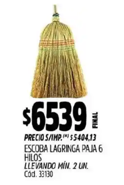 Supermercados Yaguar Escoba lagringa paja 6 hilos oferta