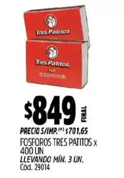 Supermercados Yaguar Fosforos tres patitos oferta
