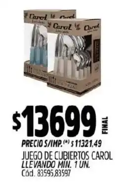 Supermercados Yaguar Carol juego de cubiertos oferta