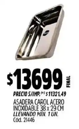 Supermercados Yaguar Asadera carol acero inoxidable oferta