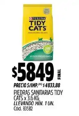 Supermercados Yaguar Tidy Cats piedras sanitarias oferta