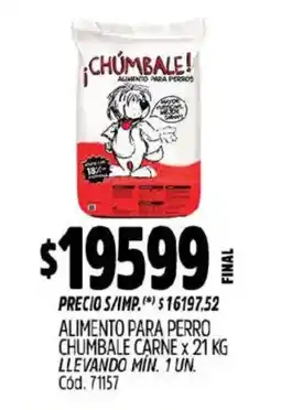 Supermercados Yaguar Chumbale carne alimento para perro oferta