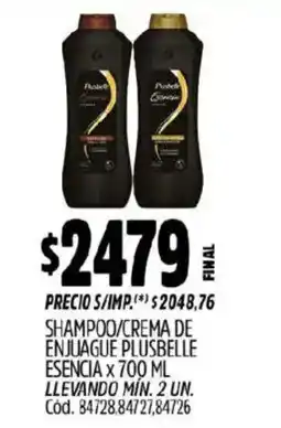 Supermercados Yaguar Plusbelle shampoo/crema de enjuage oferta