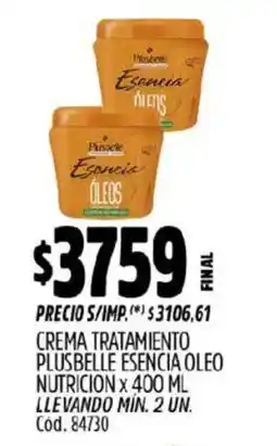 Supermercados Yaguar Plusbelle Esencia Oleo crema tratamiento oferta