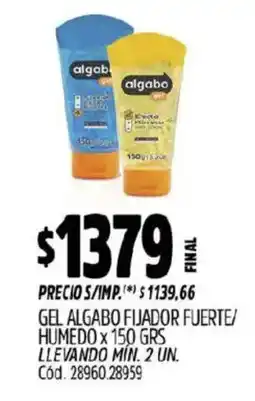 Supermercados Yaguar Algabo gel fijador oferta