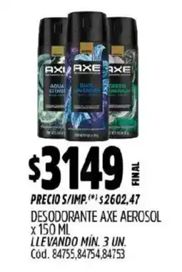 Supermercados Yaguar Axe desodorante oferta